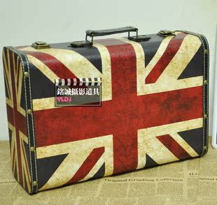 英国旗箱子 服装店橱窗陈列道具箱子 装饰道具手提箱