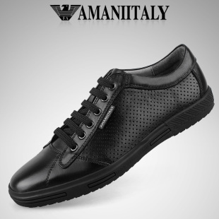 意大利品牌男鞋时尚流行休闲鞋系带真皮板鞋低帮透气皮鞋正品包邮