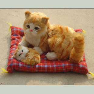 包邮会叫仿真猫咪公仔毛绒玩具 猫 模型猫摆件 生日礼物儿童玩具