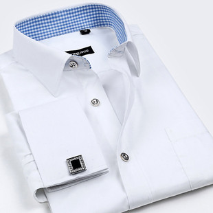 2014春夏装新款法式袖扣衬衫男士商务休闲衬衫男长袖白色正装衬衣