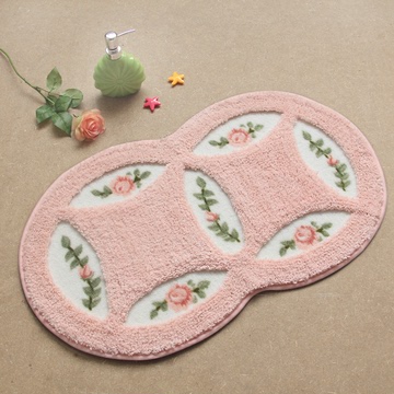 韩式田园玫瑰花门垫 地毯 厨房 阳台 浴室吸水脚垫 防滑地垫 包邮