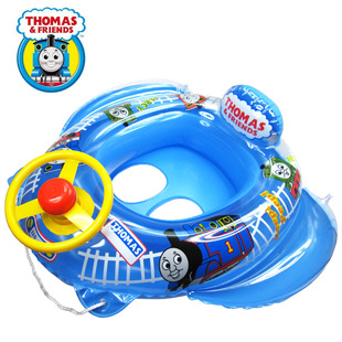 正版托马斯小火车加厚儿童宝宝玩具游泳坐浮圈汽车方向盘救生圈