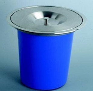 特价高品质ABS塑料收纳桶不锈钢盖厨房橱柜嵌入式台面垃圾桶8L