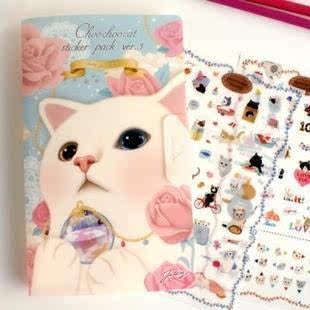 韩国可爱jetoy JOOZOO 猫咪日记伴侣相册装饰贴纸套装8张3款