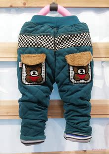 2014冬新款男童牛仔长裤 韩版加绒加厚儿童牛仔棉童裤