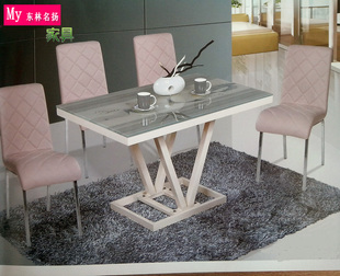 钢化玻璃餐桌 现代简约 小户型餐桌椅组合 无锡餐桌 江阴餐桌