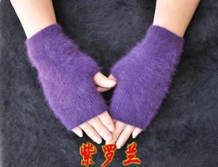 新款韩版貂绒手套露指半指手套护手男女通用羊绒护腕保暖秋冬