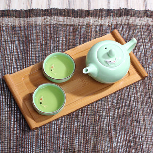 弘聖茶具 陶瓷办公茶具套装 龙泉青瓷一壶二杯 旅行茶具整套包邮