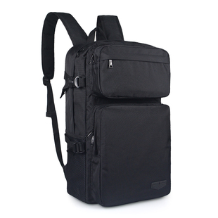 韩版双肩包男女 潮 大容量旅行包袋背包书包出差包电脑包帆布黑色