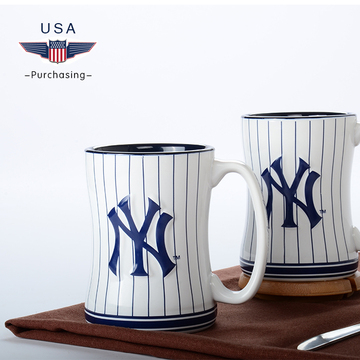 美国代购 正品扬基棒球队创意主题马克杯 简约时尚陶瓷杯子 包邮