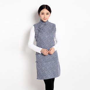 【岁月静好】原创设计中国风冬装中式女装民族风蓝碎花棉马甲472