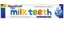 现货英国原装Aquafreshmilk可吞食宝宝婴幼儿牙膏0-2岁