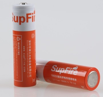 SupFire 18650充电3.7V橘红色专用强光手电锂电池22元1个