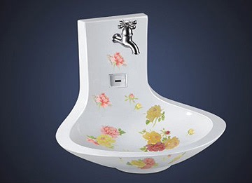 【欧米格陶瓷卫浴】壁挂马桶、妇洗器、洗手盆、龙头
