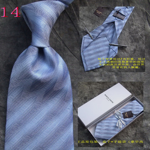 意大利正品 全手工7褶皱豪华真丝领带男正装商务领带 qz-14