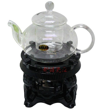 酒精炉 玻璃壶 烧水壶 花茶壶 茶壶 泡茶壶+炉套装 外内胆玻璃壶