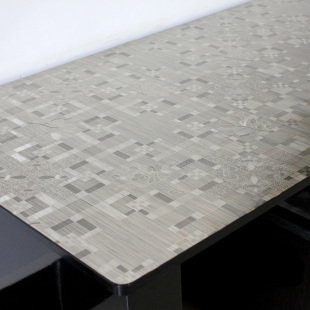 PVC软玻璃3D欧式立体金属夹花茶几餐桌桌垫桌布防水防油免洗塑料