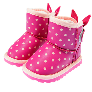 男童女童韩版宝宝雪地靴 14冬款加厚加毛棉靴1-3岁童鞋儿童短靴