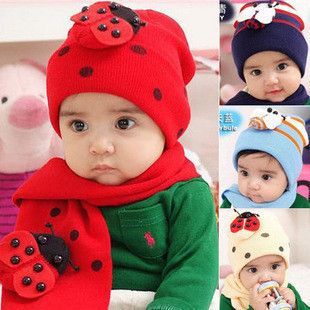 婴儿帽子男女宝宝帽子秋冬季儿童帽子小孩帽子围巾两件套装韩国潮