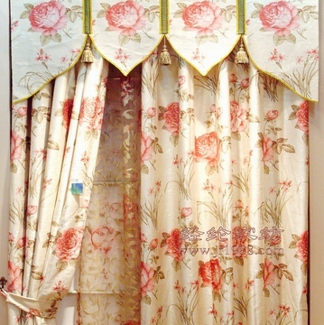 新品大牡丹花窗帘窗纱客厅卧室布艺定做金丝大提花