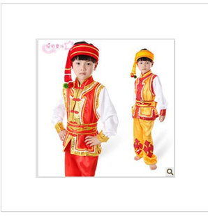 男童新款蒙古服表演服演出服草原舞蹈服男孩藏族苗族少数民族服装
