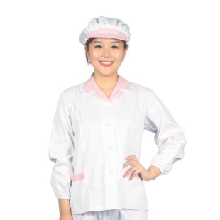 EC13白色秋冬女厨师服食品厂保洁员工作上衣食品厂工作服劳保用品