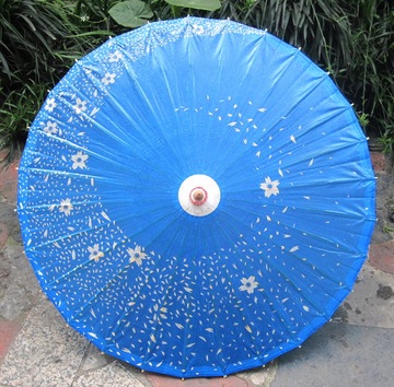 油纸伞 泸州桐香坊油纸伞 古典传统 防雨 舞蹈礼品 蓝色日式花纹