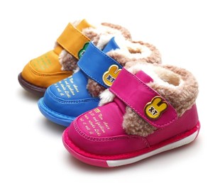 小兔米菲宝宝学步棉鞋 婴儿冬季保暖鞋男女叫叫PU皮厚款鞋子