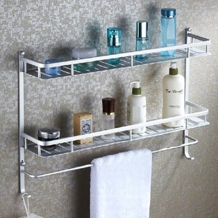 家益德浴巾架多功能置物架毛巾架卫生间铝板置物架特价