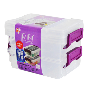 爱丽思IRIS工具零件收纳箱2个装小型收纳盒 树脂首饰盒LLB-M