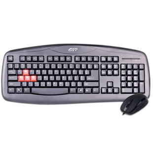 国宇 ST-508 罗技原装芯片组 防水键盘鼠标 有线游戏办公键鼠套件
