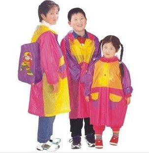 天堂儿童雨衣 带书包位学生装雨披 彩色高弹珠光膜G002 批发特价