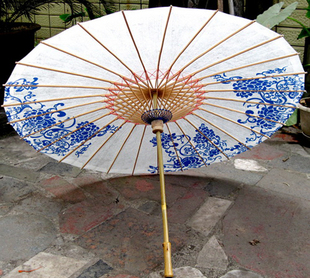 油纸伞 泸州桐香坊油纸伞 古典传统 防雨防晒油纸伞 国粹青花