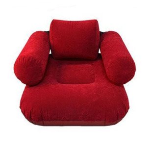 特价充气沙发懒人躺椅加高单人圆筒植绒气垫子凳成人休闲座椅