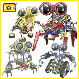 德国俐智loz小颗粒积木电动拼装益智动漫模型大眼机器人积木玩具