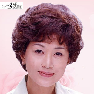 中老年假发短卷发女妈妈短发韩国进口高温丝假发易打理女假发