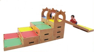 亲子运动组合系列 儿童软体木制组合滑梯 幼儿园大型游乐玩具批发