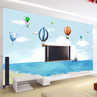 无纺布墙纸 电视背景墙布客厅壁纸3d立体大型壁画 小孩房大海油画