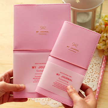 娜娜家 韩国文具 绑带记事本计划本笔记本 白领粉色日程本子批发