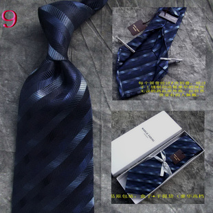意大利正品 全手工7褶皱豪华真丝领带男正装商务领带 qz-9