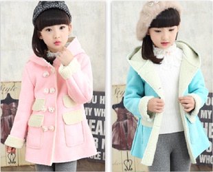 女童长袖外套韩版冬装加厚风衣2015中大童女款休闲上衣9岁12岁