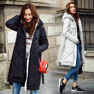 2015冬季新款韩版加厚长款羽绒棉服加长款棉衣羊羔毛大码
