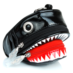 山奇品一潮流韩版搞怪鲨鱼小挂包 腰包烟包胸包手机包零钱包