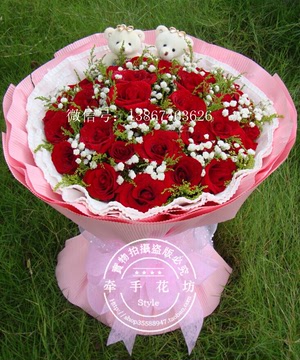 特价33朵红玫瑰花束杭州花店订花生日爱情同城鲜花速递情人节送花