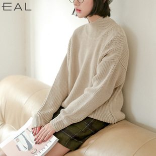 韩国东大门2015秋冬女装新款针织衫女套头纯色长袖高领毛衣复古