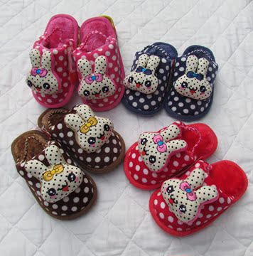 2014新款男女宝宝棉拖鞋儿童卡通棉鞋1-2-3岁婴幼儿防滑保暖鞋