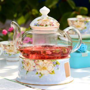 玻璃茶具套装创意骨瓷花茶壶茶杯耐热过滤功夫茶具陶瓷茶炉