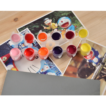 12色常用美术绘画丙烯颜料壳彩绘石头画套餐鞋衣服DIY材料包邮