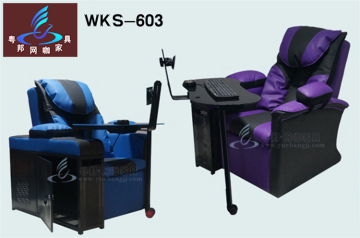 下机箱一体沙发WKS-603  网咖一体功能沙发 网吧一体式沙发桌椅子