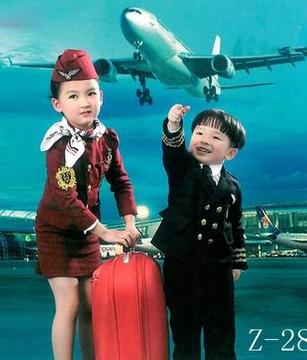 六一儿童空姐表演服装幼儿职业服饰小孩飞行员服装儿童扮演演出服